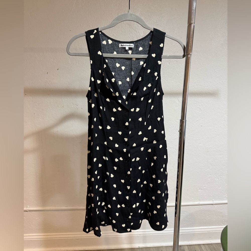 Reformation Black and White Sheath Midi Dress